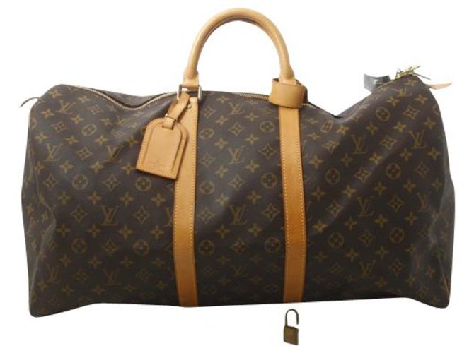 Louis Vuitton Keepall 50 Brown Leather  ref.196706