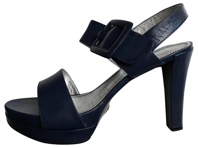 Free Lance Sandals Navy blue Leather  ref.196780