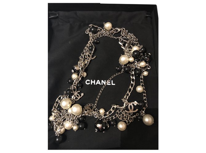 Chanel Collares Negro Cadena  ref.196831