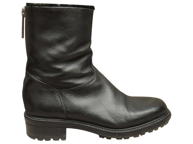 Sartore p fur boots 36,5 Black Leather  ref.196868