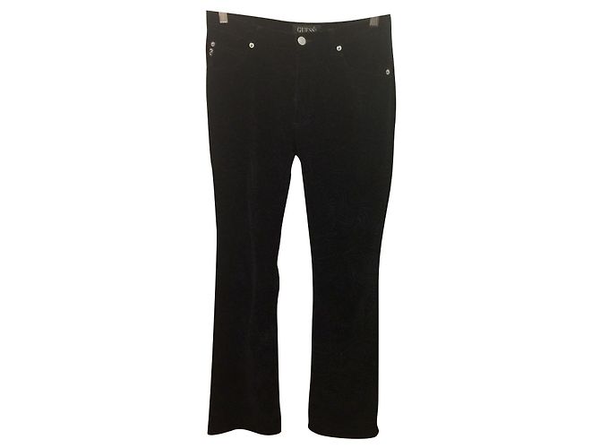 Vaqueros Guess de terciopelo negro corte recto