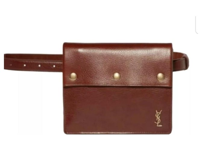 Yves Saint Laurent Grained calf leather Cognac Belt Bag  ref.196918