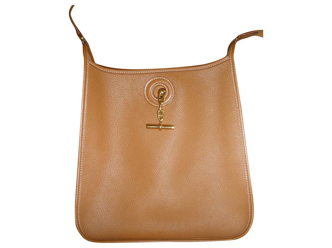 Vespa Hermès Handbags Cognac Leather  ref.196940