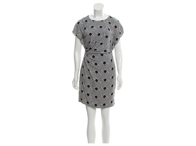 Abito in seta Jenna Diane von Furstenberg bianco e nero