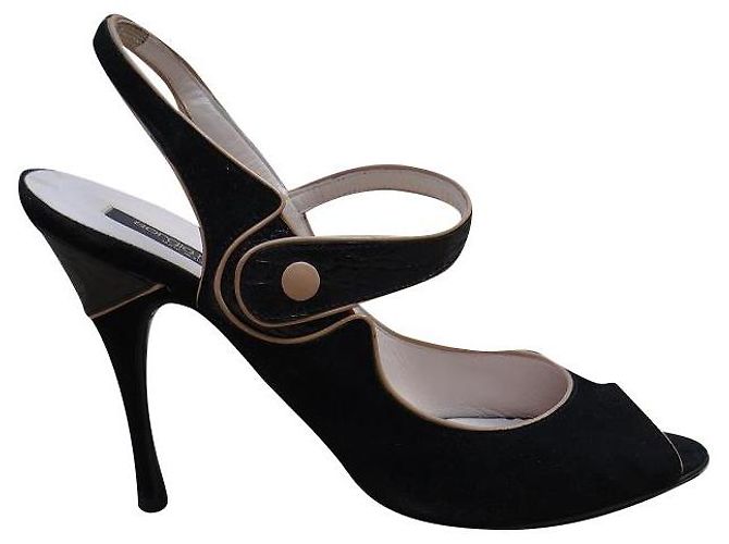 Sandali Sergio Rossi in pelle nera taglia 40 Nero