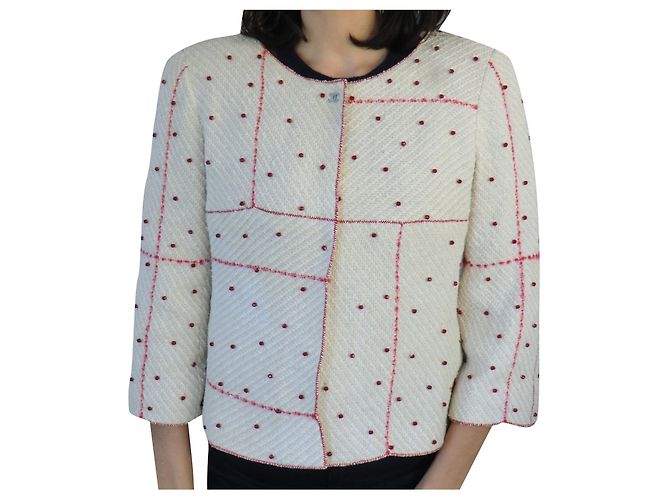 CHANEL Tweedjacke Aus weiß