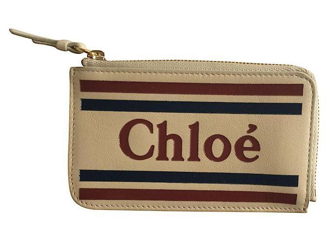 Chloé carteras Beige Cuero