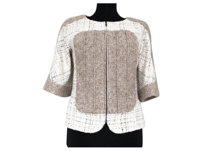 Chanel Jaqueta de tweed para supermercado Bege  ref.197012
