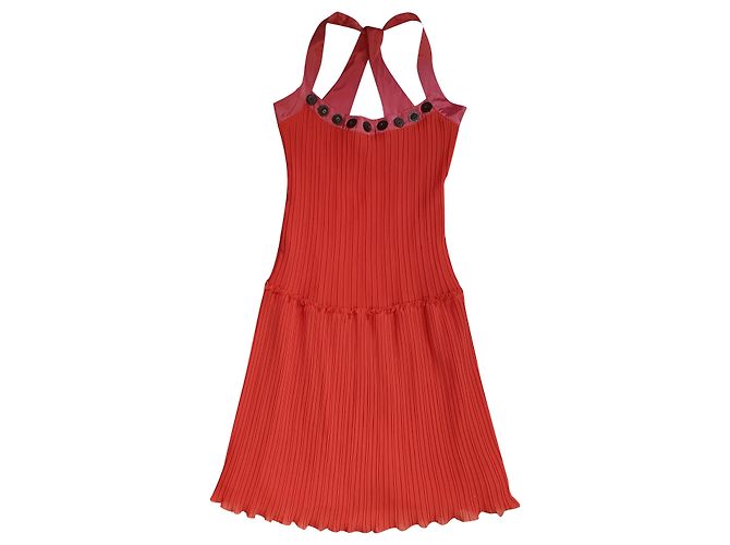 Vestido plisado Munthe Plus Simonsen Rosa Naranja