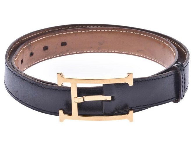 Hermès Hermes Belt Black Leather  ref.197094