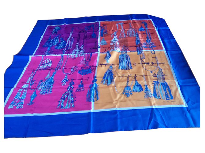 Bufanda de seda de Hermès Azul Madera  ref.197113