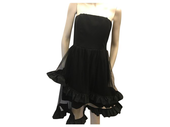 Pinko strapless dress Black Polyester  ref.197115