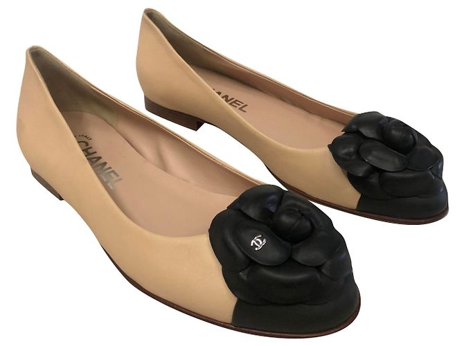 Cambon Chanel Bailarinas planas Bege