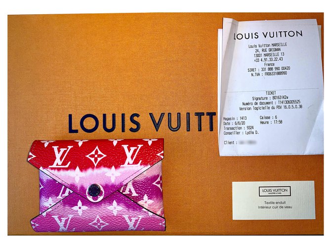 Louis Vuitton KIRIGAMI LV ESCALE POUCH Rosso Pelle Tela  ref.197188