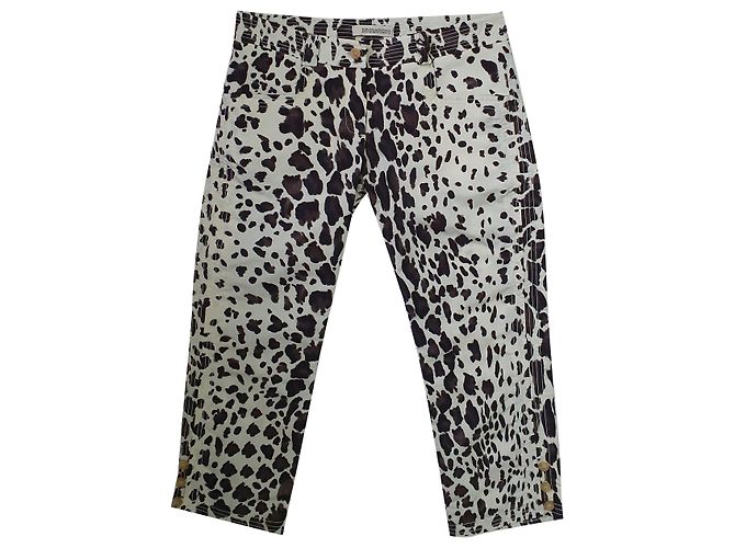 Pantalones Ermanno Scervino con Estampado Leopardo de Poliéster Multicolor Estampado de leopardo