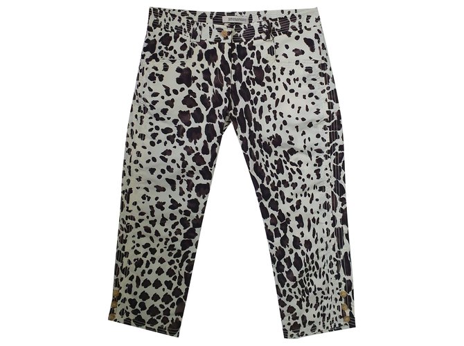 Ermanno Scervino Pantalones, polainas Multicolor Estampado de leopardo Poliéster  ref.197192