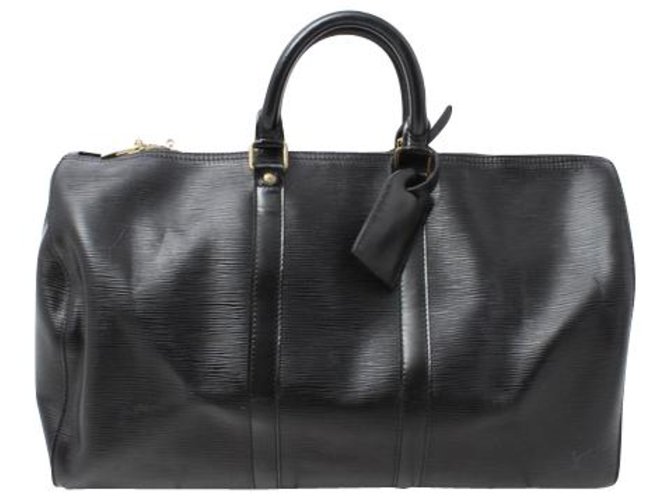 Louis Vuitton Keepall 45 Black Leather  ref.197282