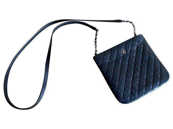 Chanel bolsa de couro Preto