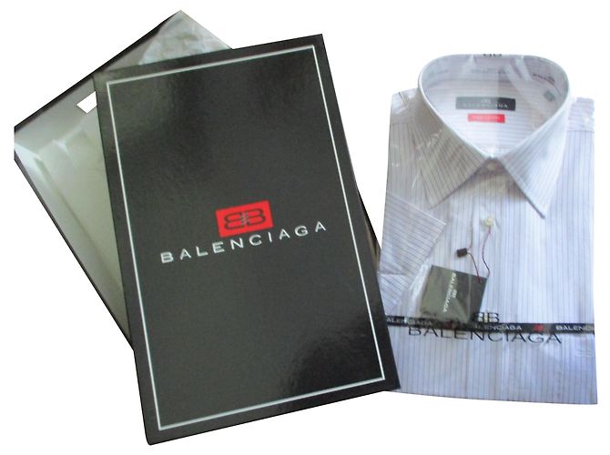 Balenciaga Camicia in cotone a righe, 42. Multicolore