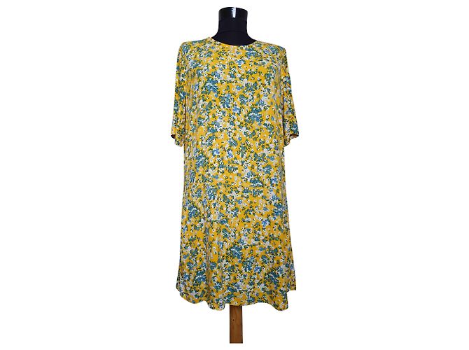 Robe fleurie jaune en viscose Samsoe & Samsoe Multicolore