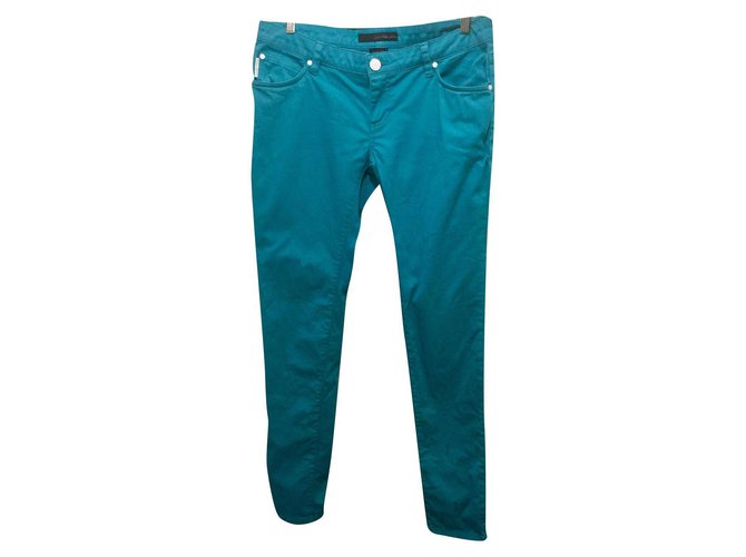 Calvin Klein Skinny Jeans Turquoise Cotton Elastane Denim  ref.197484