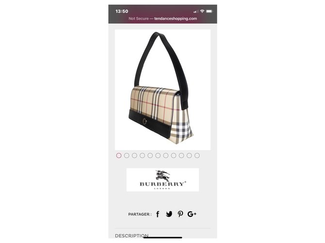 Burberry Sacs à main Coton Tissu Marron  ref.197489