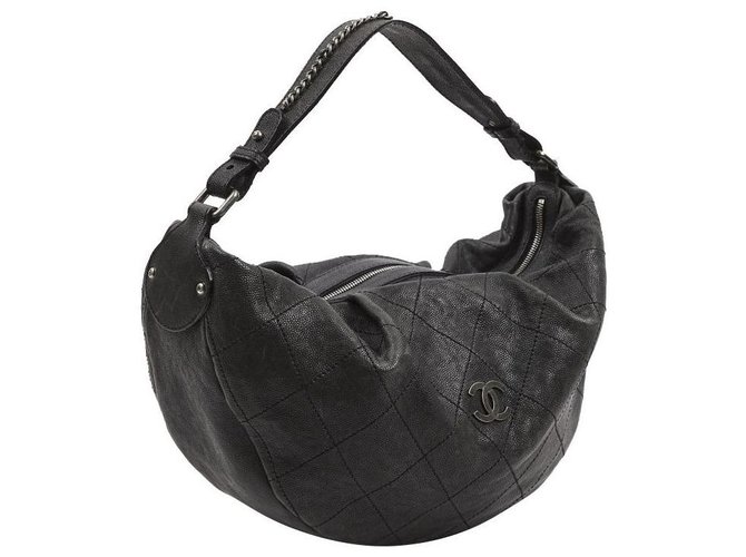 Chanel Handbags Dark grey Leather  ref.197509