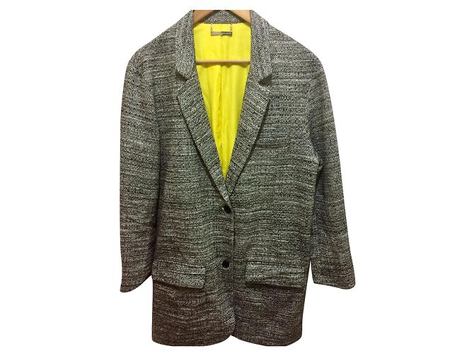 Diane Von Furstenberg Chaqueta DvF Vincent Tweet Negro Blanco
