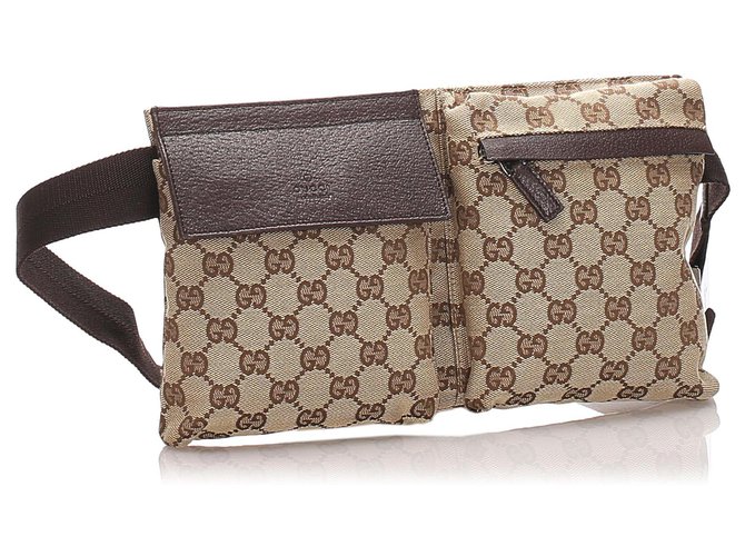 Gucci Belt Bag Fanny Pack GG Waist Brown Canvas Clutch Factory Sealed