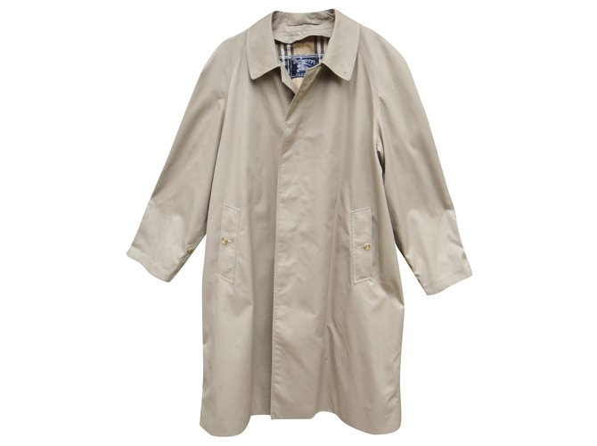 raincoat man Burberry vintage t 54 with removable wool lining Beige Cotton Polyester  ref.197889