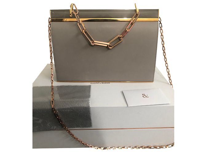 Autre Marque Handtasche aus Leder grau