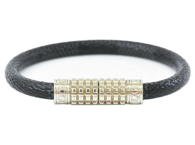Louis Vuitton bracelet Black Silver  ref.198081