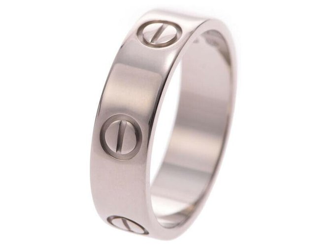 Cartier love ring #53 Silvery White gold  ref.198086