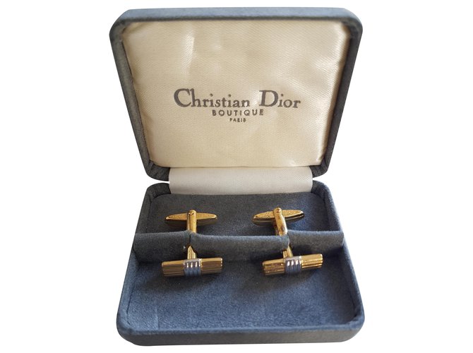 Christian Dior Cufflinks Golden Gold-plated  ref.198106