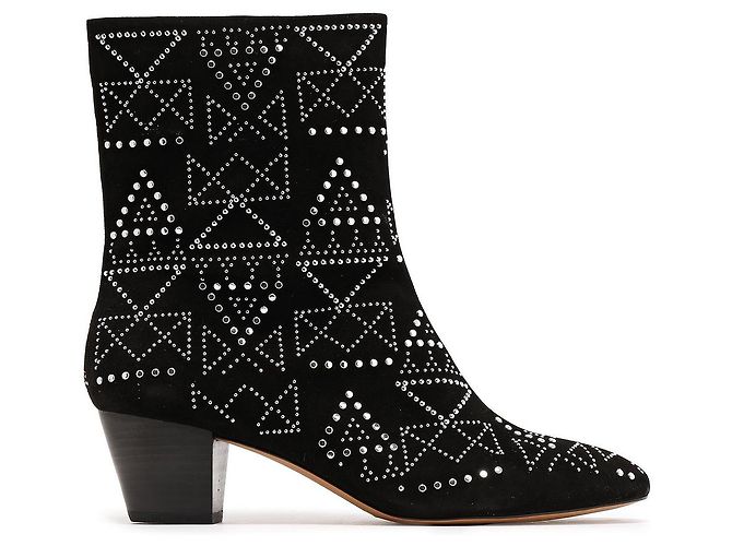 Rebecca Minkoff Black Suede Silver Studs Boots