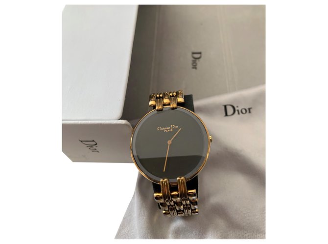 Christian Dior Superbo orologio da donna Dior in lamiera d'oro Placcato in oro  ref.198191