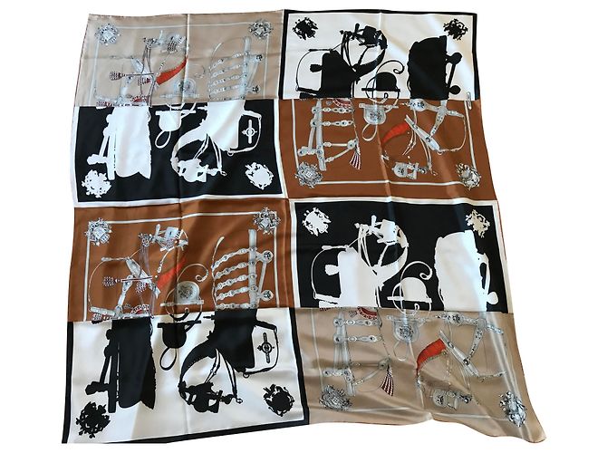 Hermès Sciarpa Harnais de Cour en Patch 140 Multicolore Seta