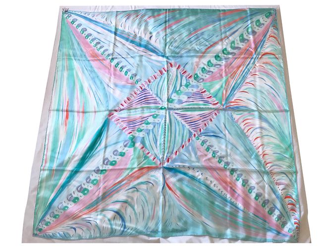 Hermès Larubizana - cachecol Le Bouclier de la Beaute 140 Multicor