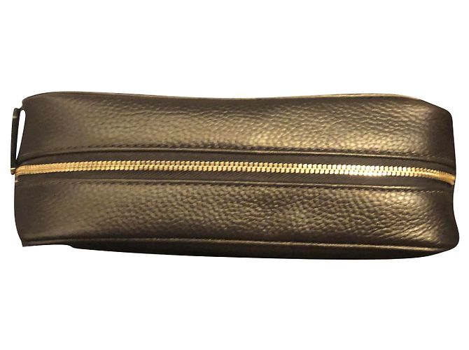 Chopard toiletry bag dark blue grained leather
