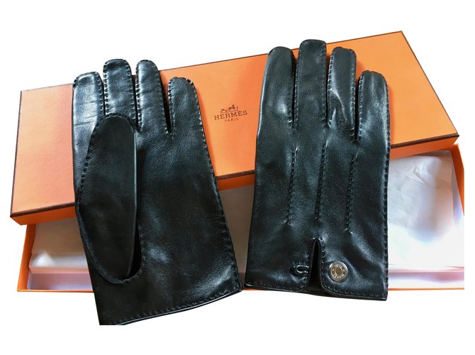 Gloves Hermès cooked black Lambskin  ref.198311
