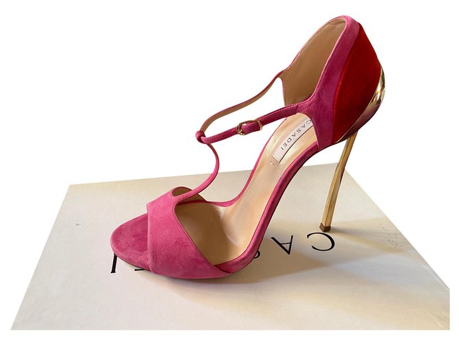 casadei tecnoblade defects size 10 US Pink Multiple colors Suede  ref.198335
