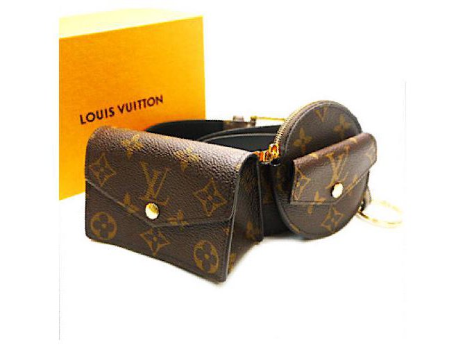 Louis Vuitton Daily Multi Pocket 30mm Belt Brown Monogram Canvas. Size 70 cm