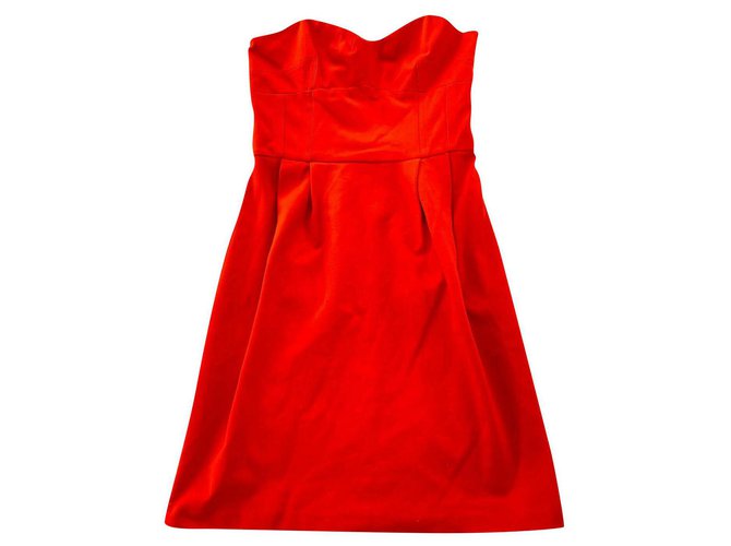 Diane Von Furstenberg DvF Seymour trägerloses Kleid ohne Knochen Rot Viskose Elasthan Nylon  ref.198478