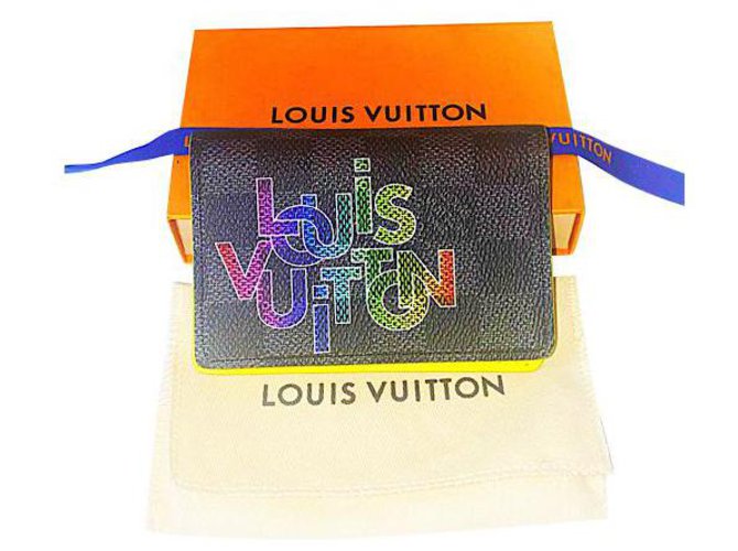 Louis Vuitton Edición limitada 2020 Logo Damier Graphite Pocket Organizer Gris Paño  ref.198483