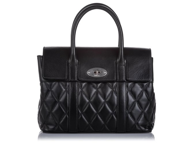 Mulberry Black Small Quilted Leather Bayswater Satchel Pony-style calfskin  ref.198623