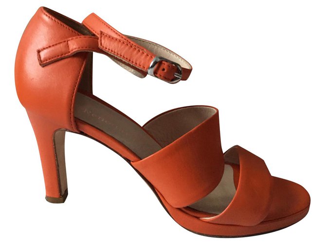 Autre Marque RENOUARD heeled sandals 36 IT ( 37 fr). Orange Leather  ref.198678
