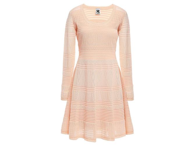 Vestido de ganchillo de punto M Missoni algodón melocotón