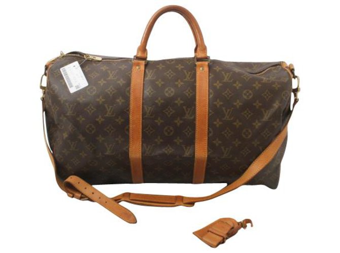 Louis Vuitton Keepall Bandouliere 50 Brown Cloth  ref.198773