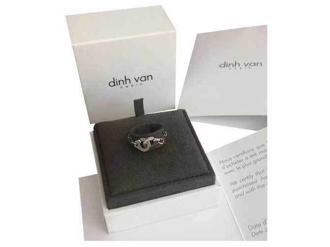 Dinh Van handcuffs ring Silvery White Grey White gold  ref.198818