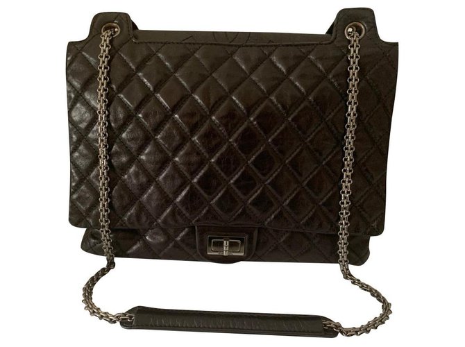 2.55 Chanel Black Leather  ref.198846